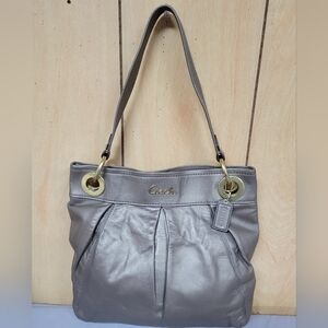 Coach Ashley Metallic Bronze Pleated Hobo